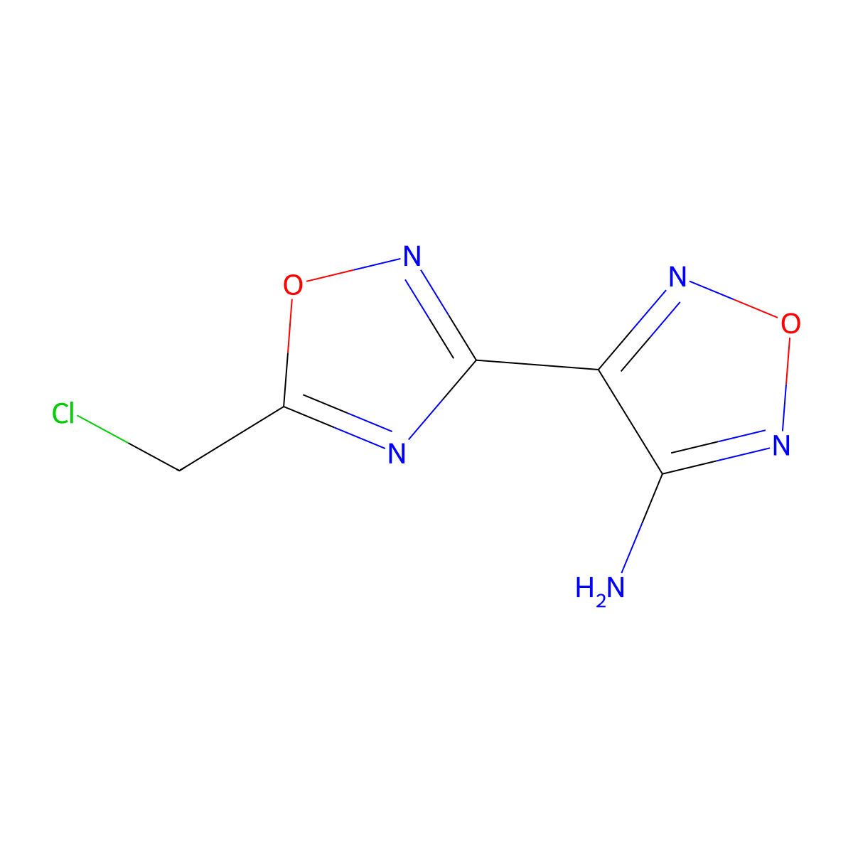 4-[5-(Chloromethyl)-1,2,4-oxadiazol-3-yl]-1,2,5-oxadiazol-3-amine molecular structure, CAS 329212-59-1