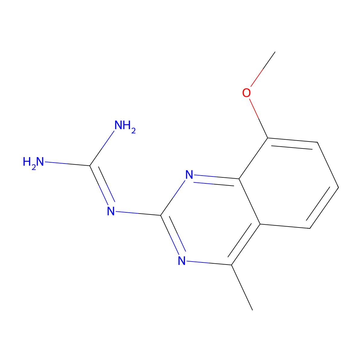 N-(8-methoxy-4-methylquinazolin-2-yl)guanidine molecular structure, CAS 329213-13-0