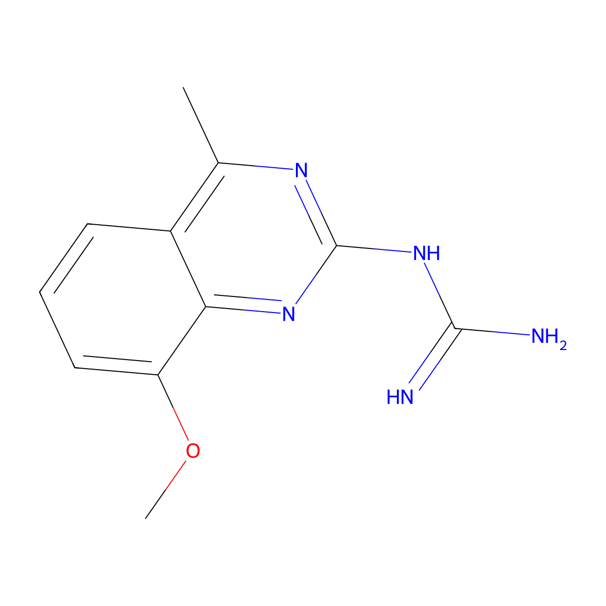 N-(8-methoxy-4-methylquinazolin-2-yl)guanidine molecular structure, CAS 329213-13-0