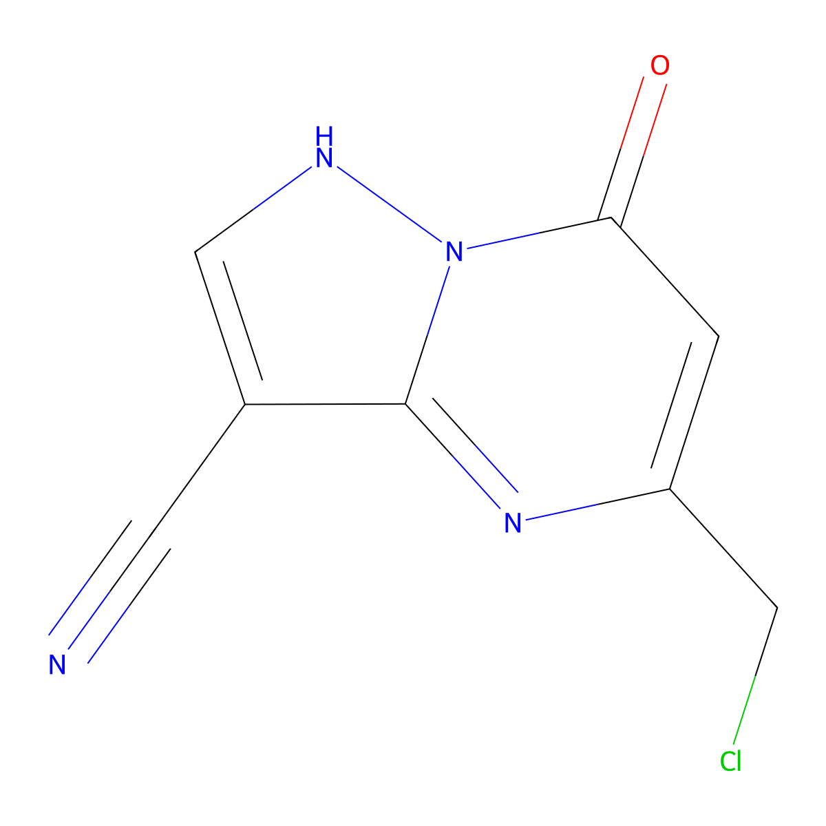 5-(Chloromethyl)-7-hydroxypyrazolo(1,5-a)pyrimidine-3-carbonitrile molecular structure, CAS 329213-60-7