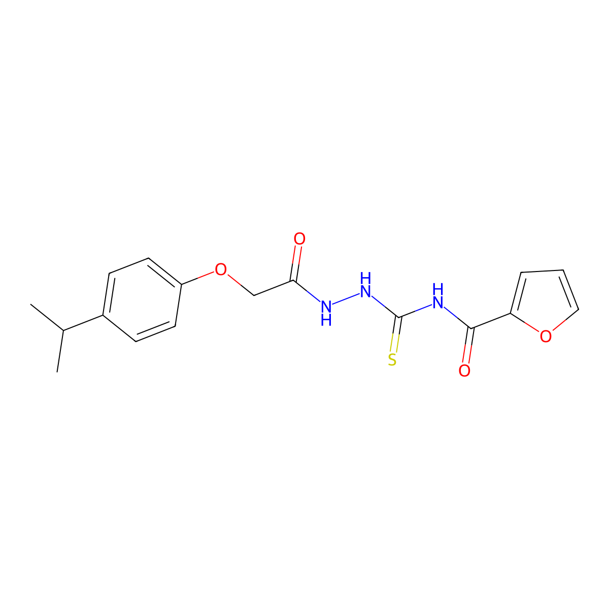 N-[(2-{[4-(propan-2-yl)phenoxy]acetyl}hydrazinyl)carbonothioyl]furan-2-carboxamide molecular structure, CAS 329214-04-2