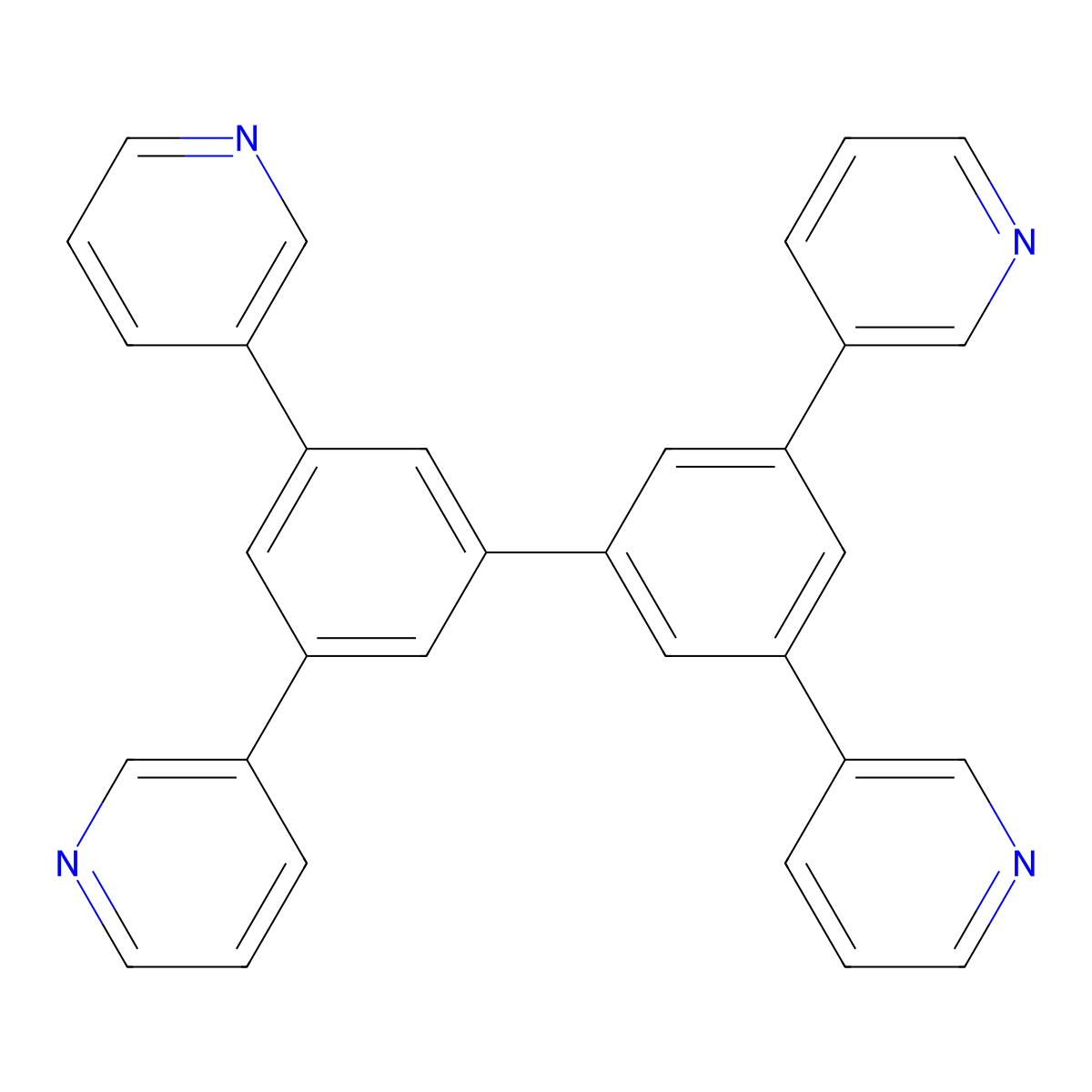 3,3',5,5'-Tetra(pyridin-3-yl)-1,1'-biphenyl molecular structure, CAS 329214-54-2
