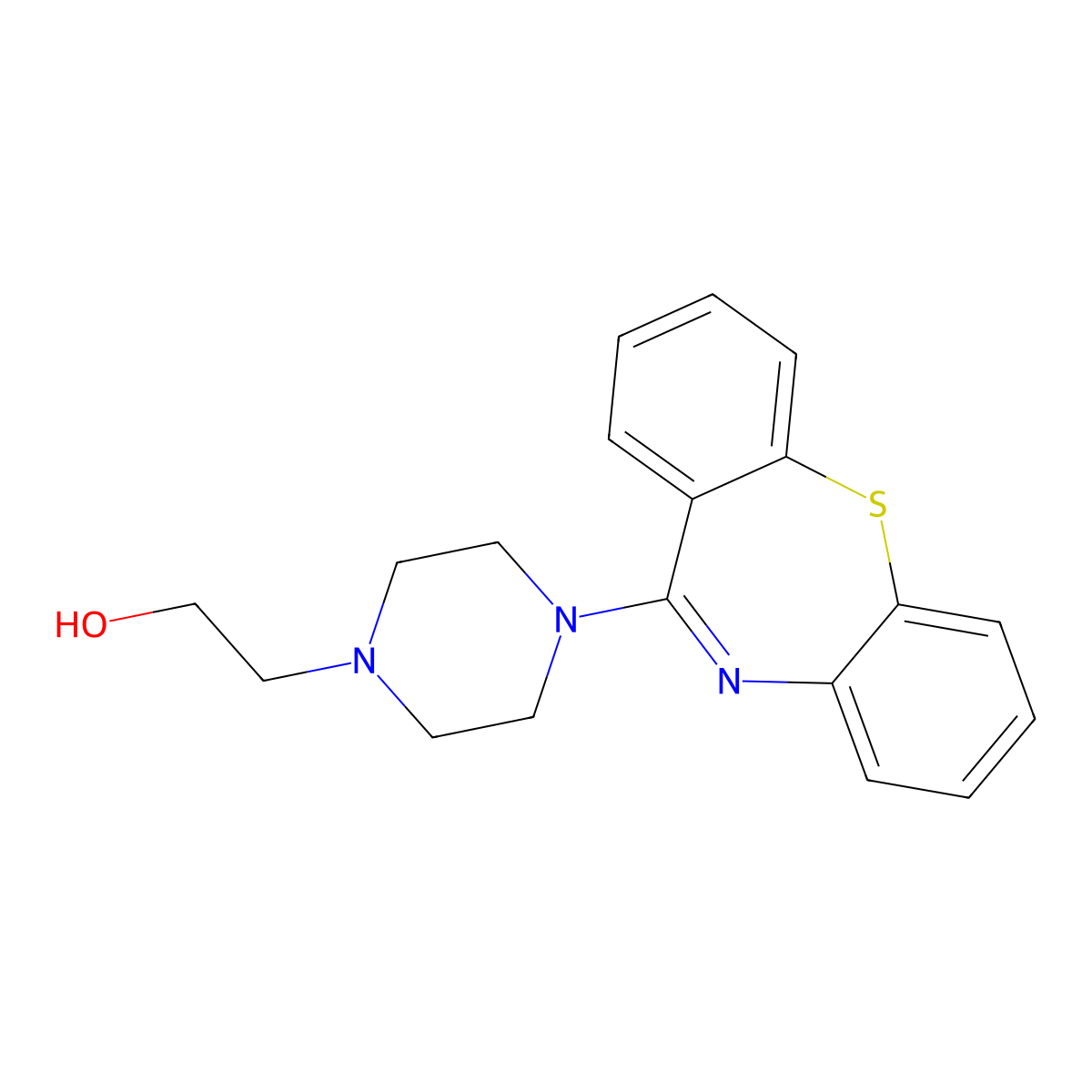 2-[4-(Dibenzo[b,f][1,4]thiazepin-11-yl)piperazin-1-yl] ethanol molecular structure, CAS 329216-67-3