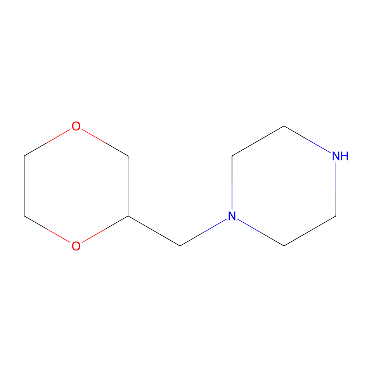 1-(1,4-Dioxan-2-ylmethyl)piperazine molecular structure, CAS 329217-47-2