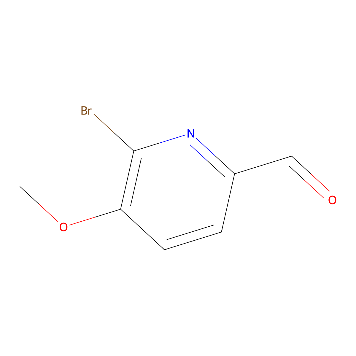 6-Bromo-5-methoxypicolinaldehyde molecular structure, CAS 329217-74-5