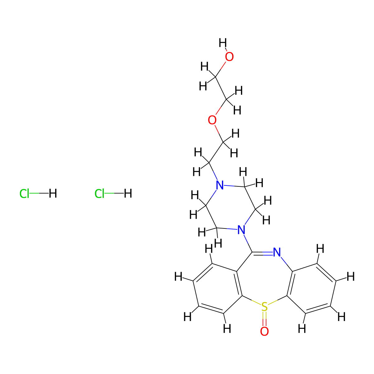 Quetiapine sulfoxide (dihydrochloride) molecular structure, CAS 329218-11-3