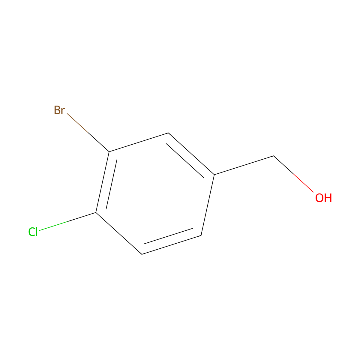 (3-Bromo-4-chlorophenyl)methanol molecular structure, CAS 329218-12-4