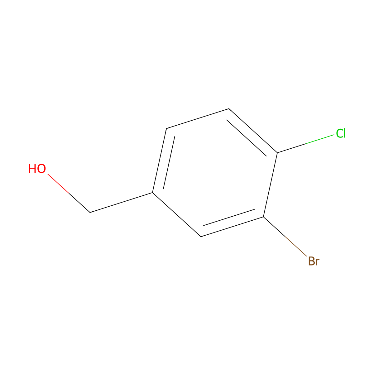 (3-Bromo-4-chlorophenyl)methanol molecular structure, CAS 329218-12-4