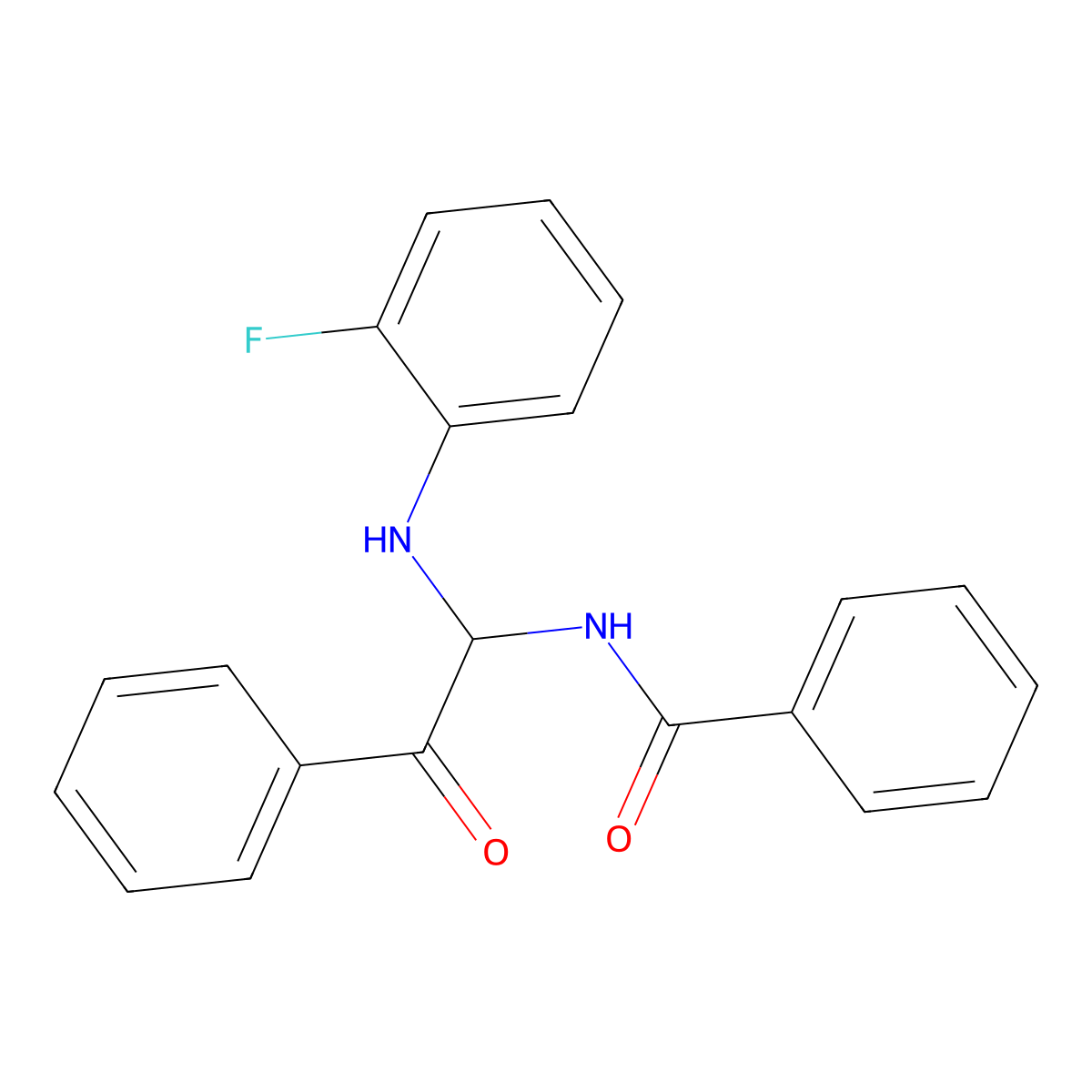 N-{1-[(2-fluorophenyl)amino]-2-oxo-2-phenylethyl}benzamide molecular structure, CAS 329218-56-6