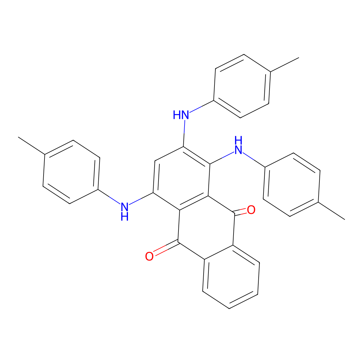 1,2,4-Tri(4-toluidino)anthra-9,10-quinone molecular structure, CAS 329218-67-9
