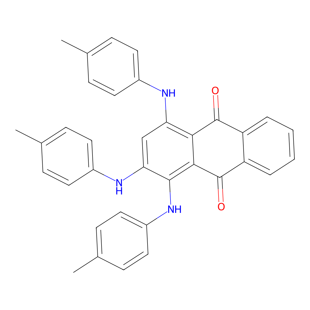 1,2,4-Tri(4-toluidino)anthra-9,10-quinone molecular structure, CAS 329218-67-9