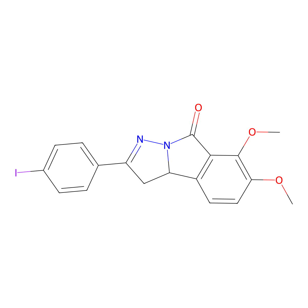 2-(4-Iodophenyl)-6,7-dimethoxy-1,9b-dihydropyrazolo[1,5-b]isoindol-5-one molecular structure, CAS 329218-83-9