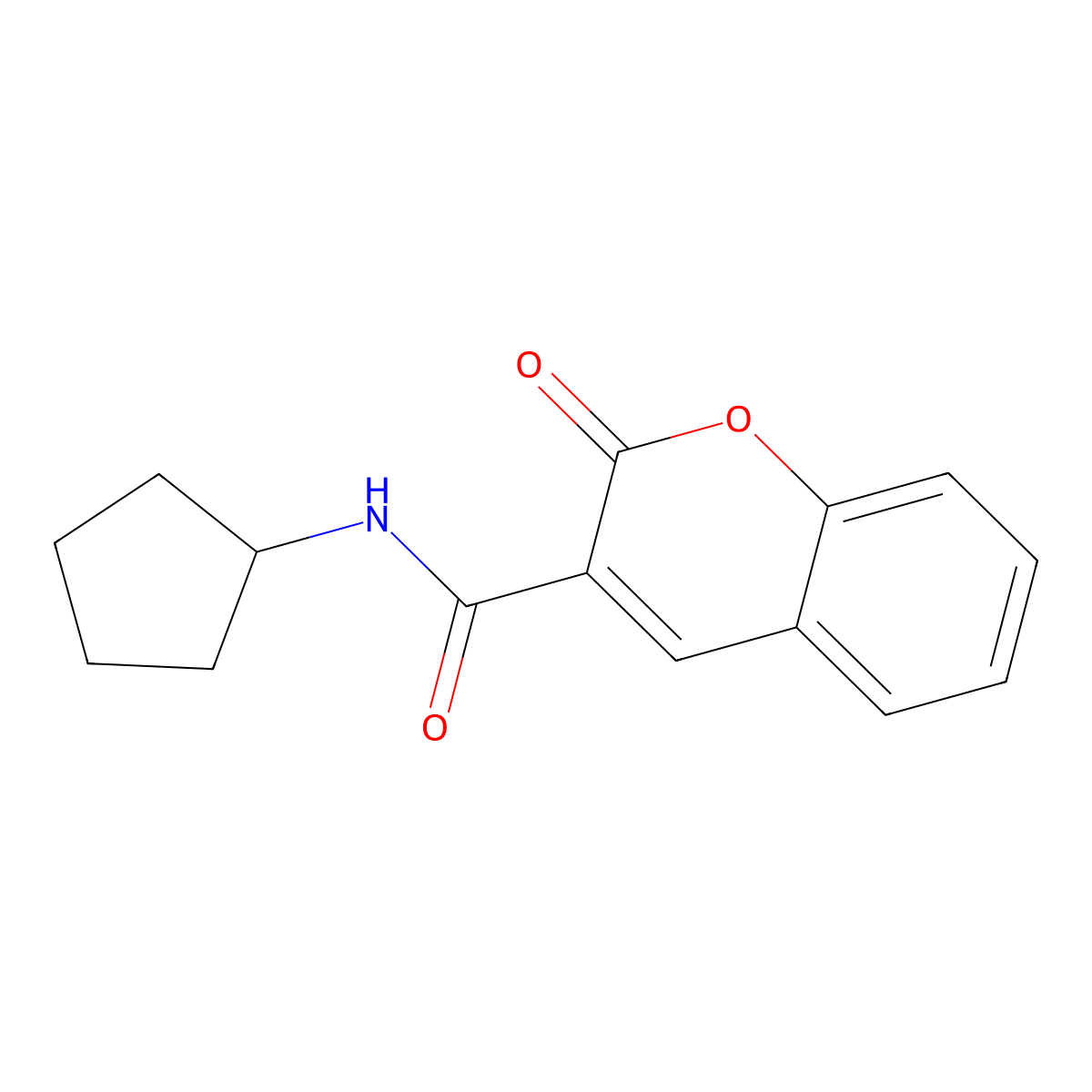 N-cyclopentyl-2-oxo-2H-chromene-3-carboxamide molecular structure, CAS 329219-07-0