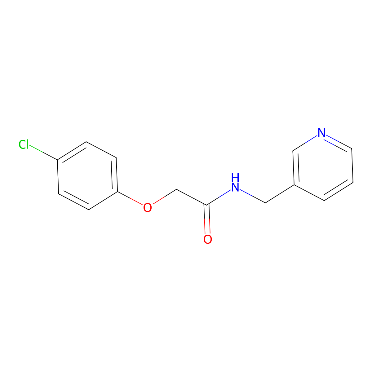 2-(4-chlorophenoxy)-N-(pyridin-3-ylmethyl)acetamide molecular structure, CAS 329219-37-6