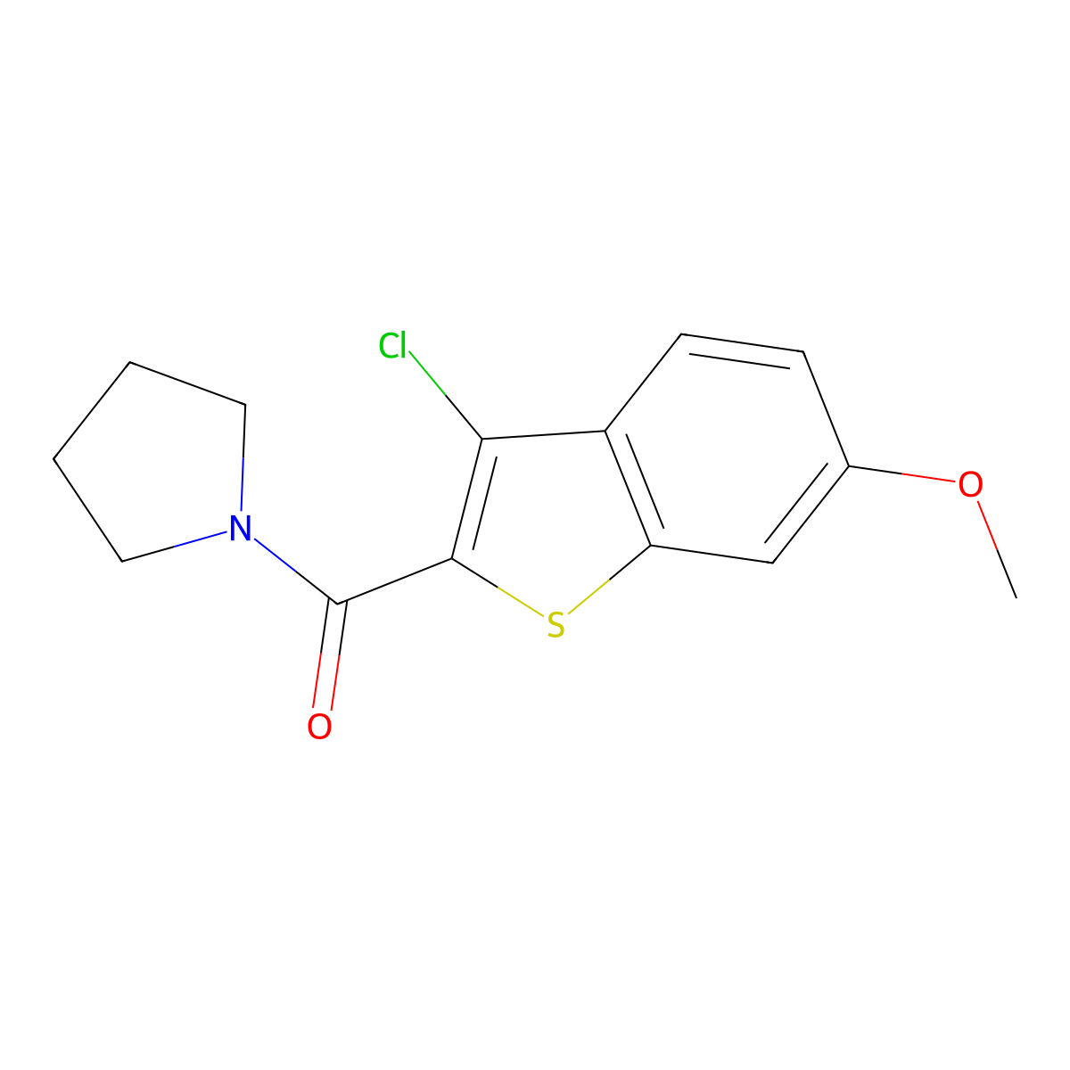 1-[(3-Chloro-6-methoxy-1-benzothien-2-yl)carbonyl]pyrrolidine molecular structure, CAS 329219-44-5