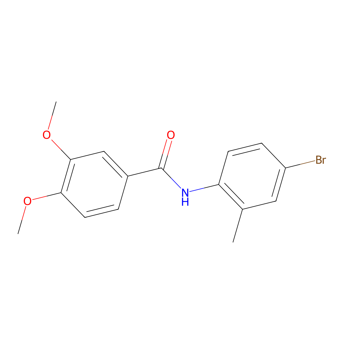 N-(4-bromo-2-methylphenyl)-3,4-dimethoxybenzamide molecular structure, CAS 329219-48-9