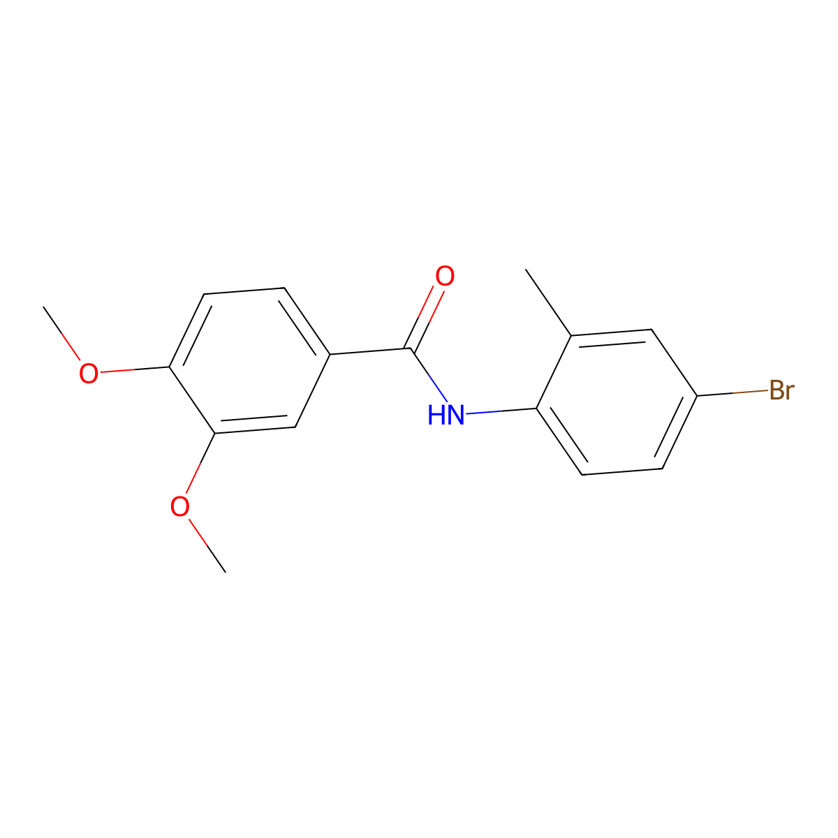 N-(4-bromo-2-methylphenyl)-3,4-dimethoxybenzamide molecular structure, CAS 329219-48-9