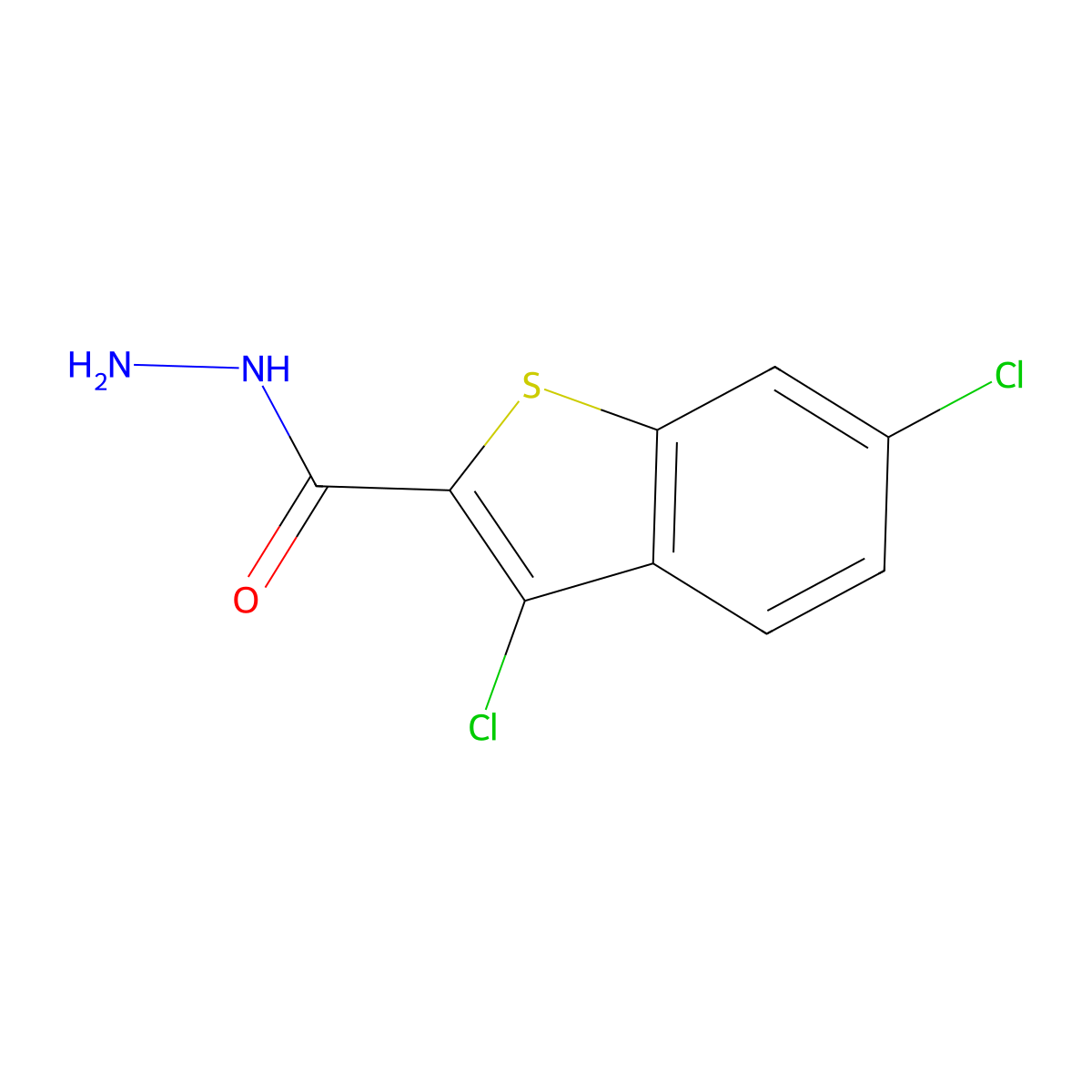 3,6-Dichloro-1-benzothiophene-2-carbohydrazide molecular structure, CAS 329219-49-0