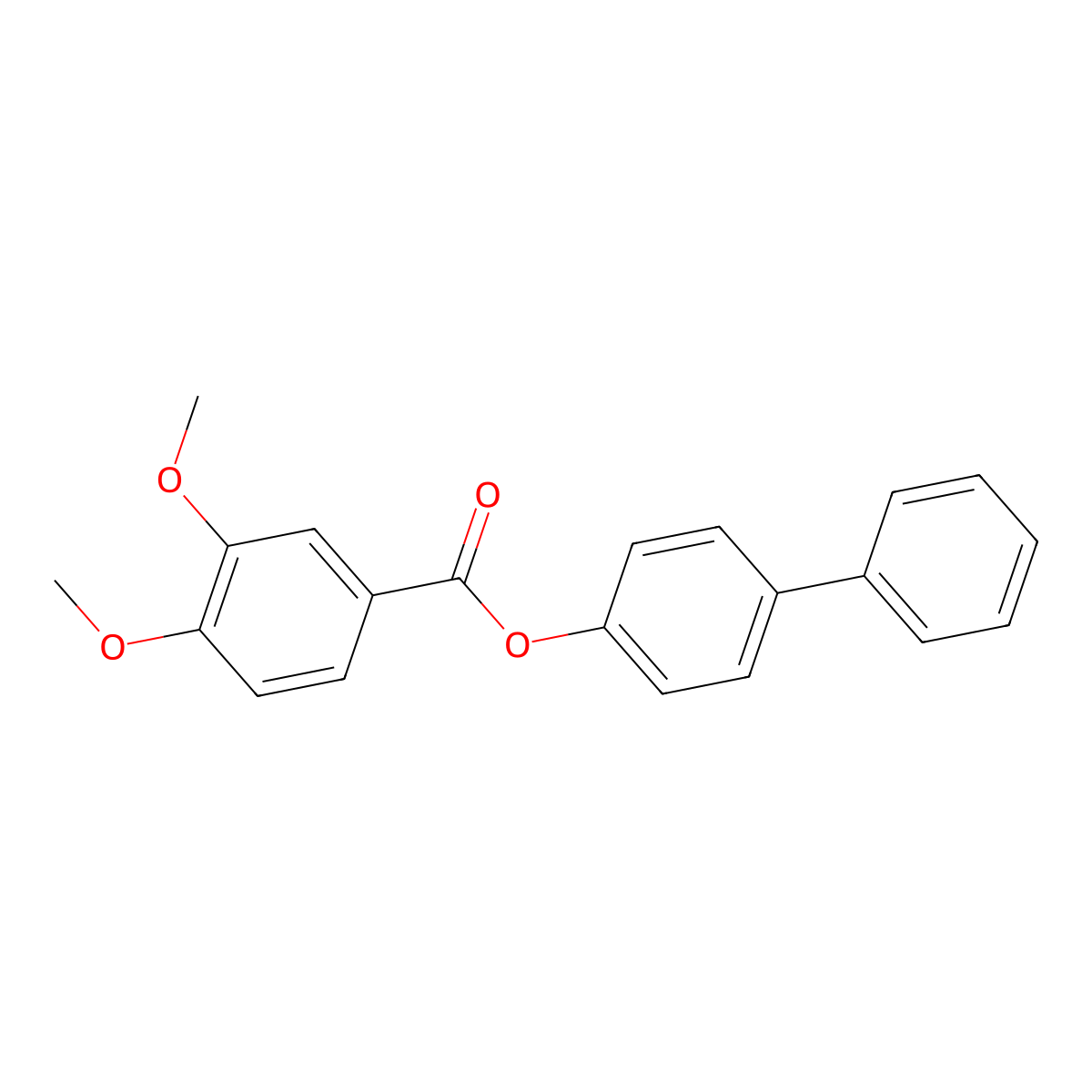 (1,1'-Biphenyl)-4-YL 3,4-dimethoxybenzoate molecular structure, CAS 329219-52-5