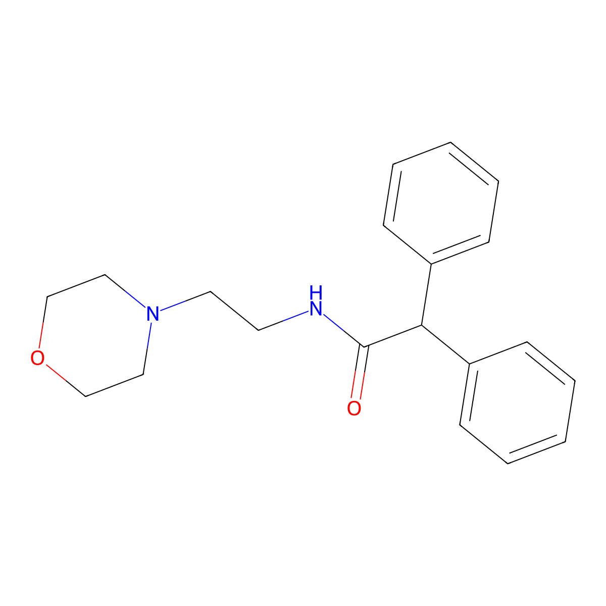 N-(2-morpholin-4-ylethyl)-2,2-diphenylacetamide molecular structure, CAS 329219-60-5