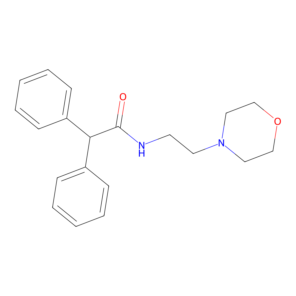 N-(2-morpholin-4-ylethyl)-2,2-diphenylacetamide molecular structure, CAS 329219-60-5