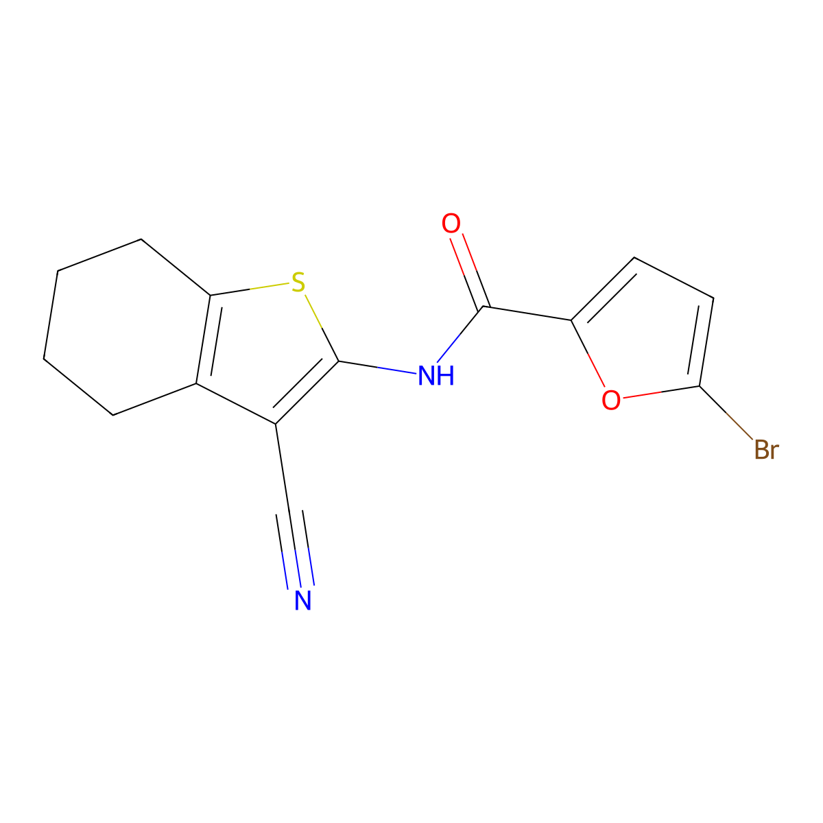 5-bromo-N-(3-cyano-4,5,6,7-tetrahydro-1-benzothiophen-2-yl)furan-2-carboxamide molecular structure, CAS 329219-61-6