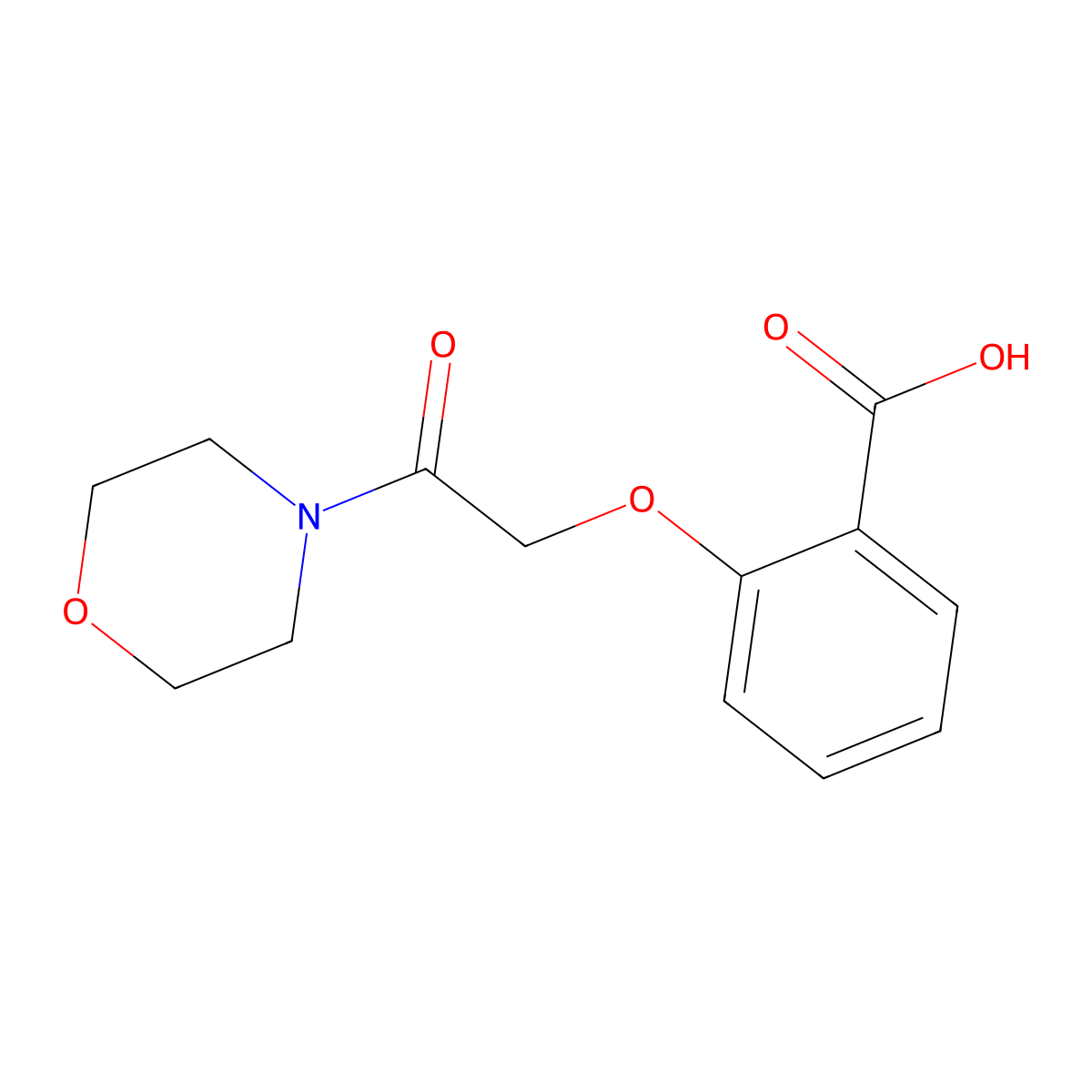 2-(2-Morpholin-4-yl-2-oxoethoxy)benzoic acid molecular structure, CAS 329220-07-7