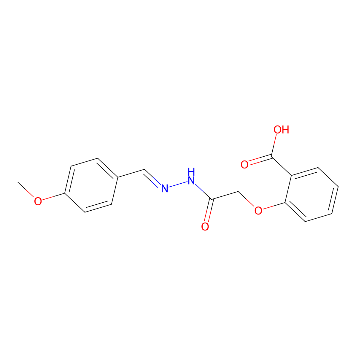 2-(2-{2-[(4-Methoxyphenyl)methylidene]hydrazinyl}-2-oxoethoxy)benzoic acid molecular structure, CAS 329220-22-6