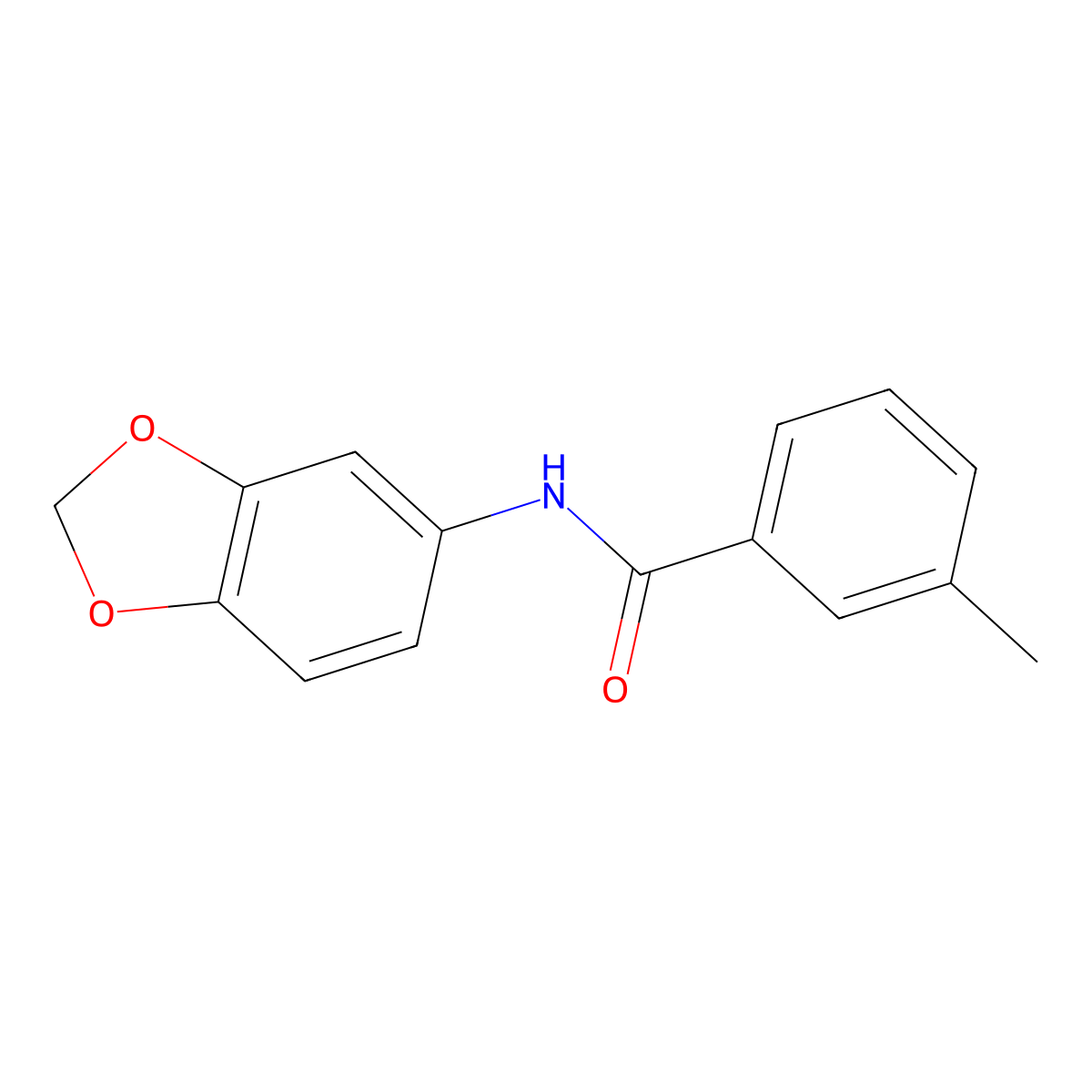 N-(1,3-benzodioxol-5-yl)-3-methylbenzamide molecular structure, CAS 329221-32-1