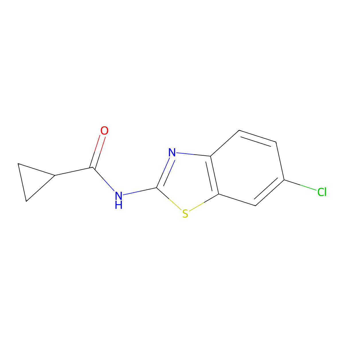 N-(6-chloro-1,3-benzothiazol-2-yl)cyclopropanecarboxamide molecular structure, CAS 329221-44-5