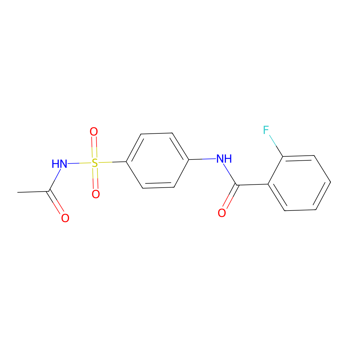 N-[4-(acetylsulfamoyl)phenyl]-2-fluorobenzamide molecular structure, CAS 329221-52-5