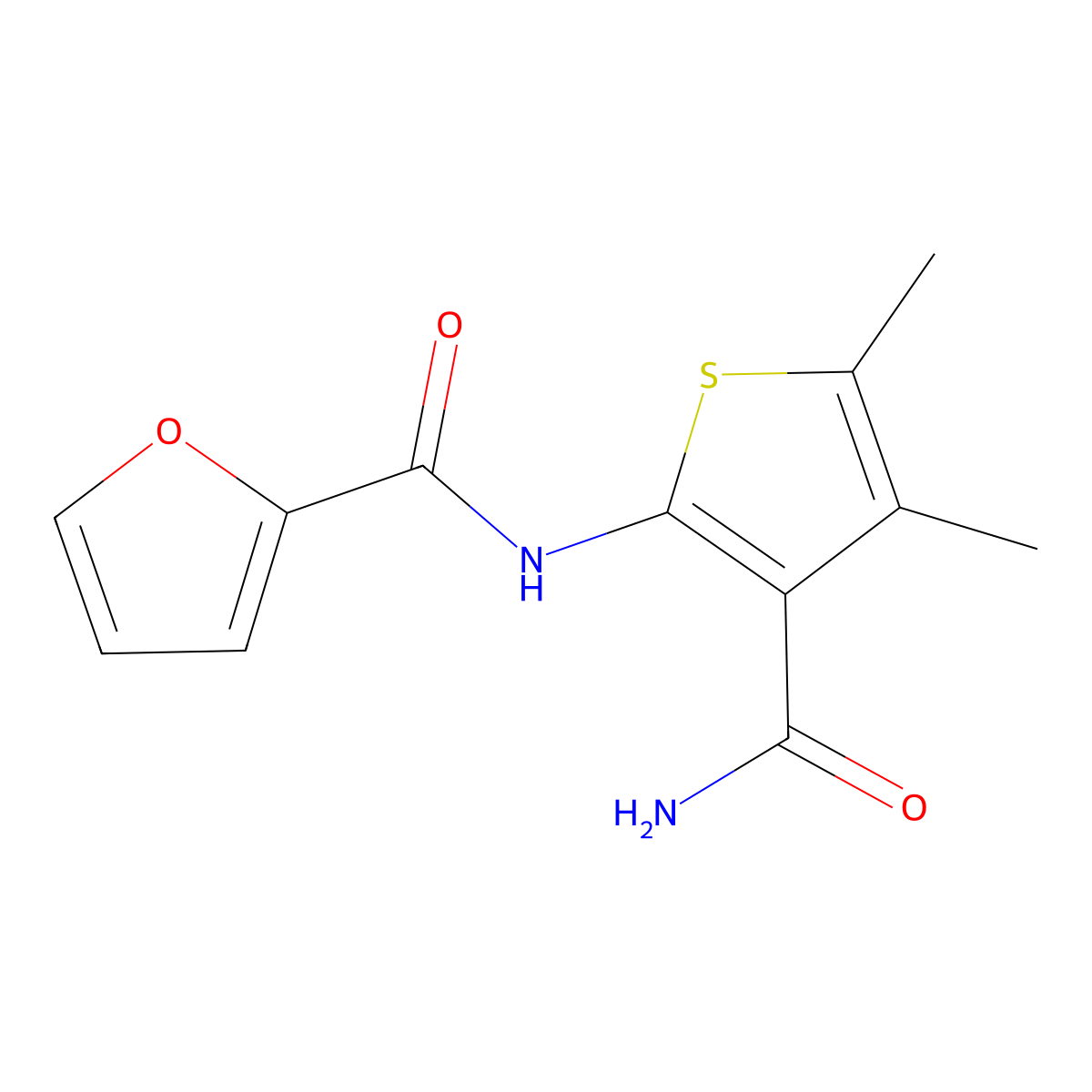 N-(3-carbamoyl-4,5-dimethylthiophen-2-yl)furan-2-carboxamide molecular structure, CAS 329221-75-2