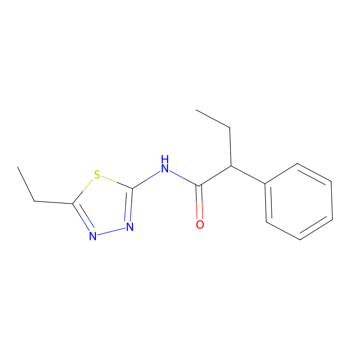 N-(5-ethyl-1,3,4-thiadiazol-2-yl)-2-phenylbutanamide molecular structure, CAS 329222-08-4