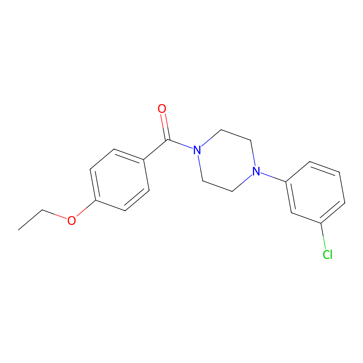 1-(3-Chlorophenyl)-4-(4-ethoxybenzoyl)piperazine molecular structure, CAS 329222-40-4