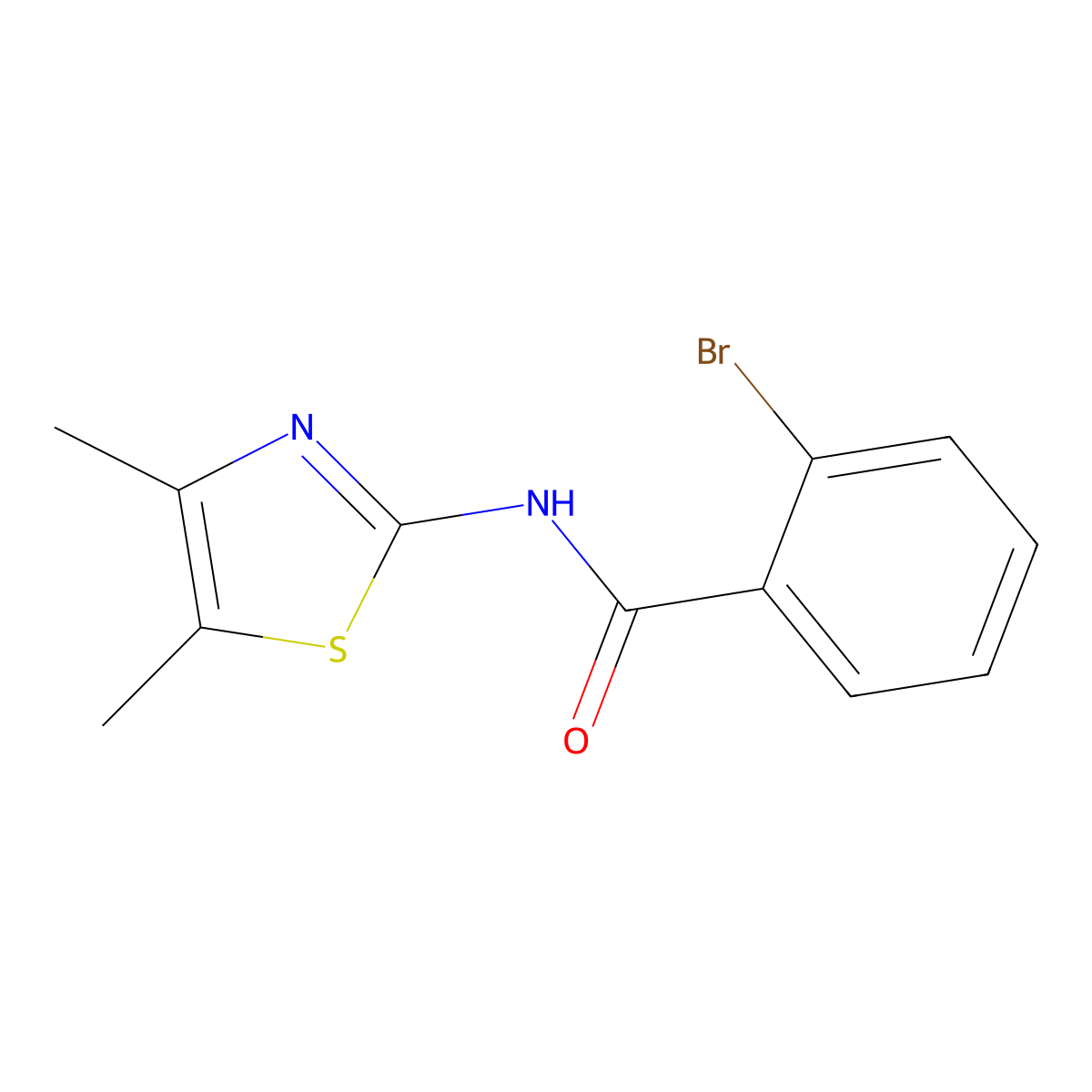 2-bromo-N-(4,5-dimethyl-1,3-thiazol-2-yl)benzamide molecular structure, CAS 329222-53-9