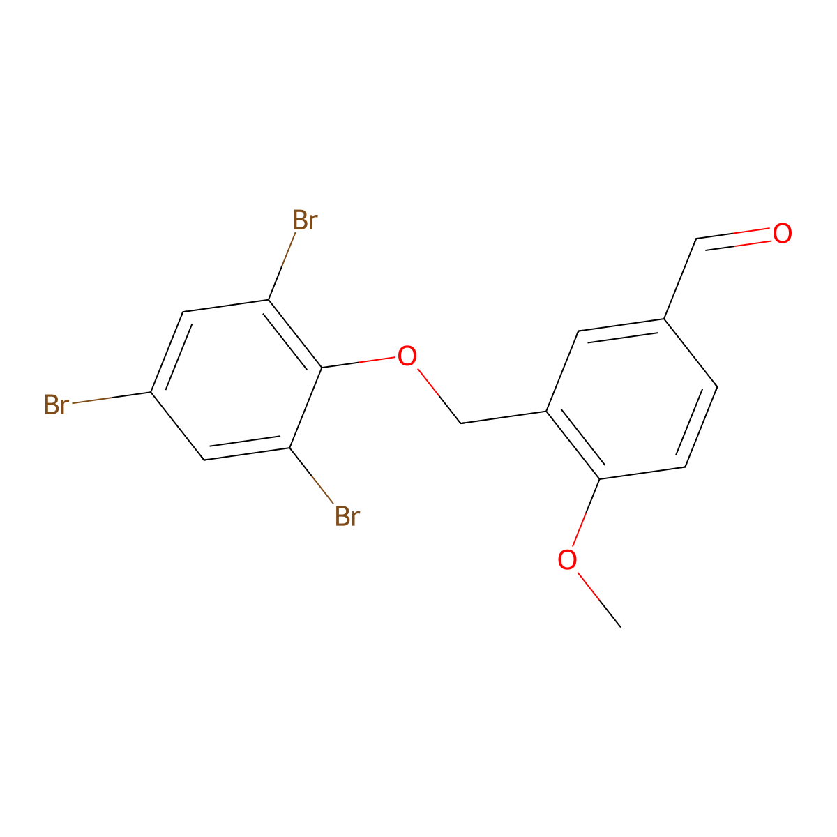 4-Methoxy-3-[(2,4,6-tribromophenoxy)methyl]benzaldehyde molecular structure, CAS 329222-69-7