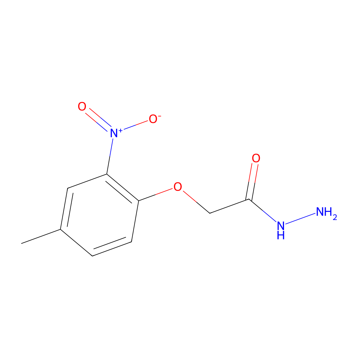 2-(4-Methyl-2-nitrophenoxy)acetohydrazide molecular structure, CAS 329222-71-1