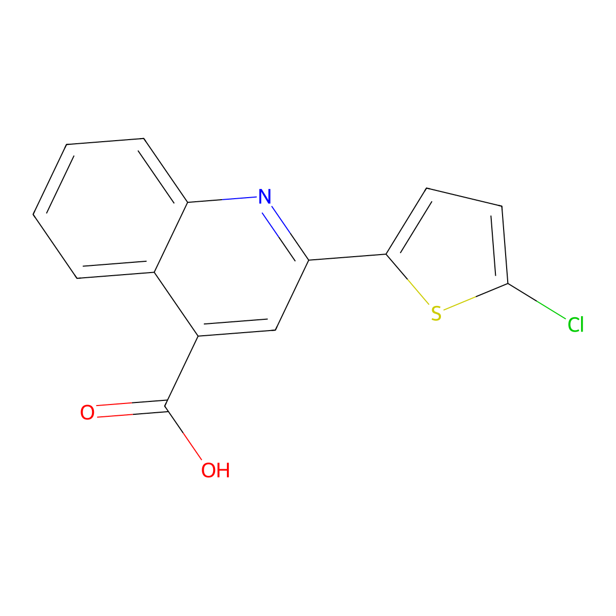 2-(5-Chlorothiophen-2-yl)quinoline-4-carboxylic acid molecular structure, CAS 329222-93-7