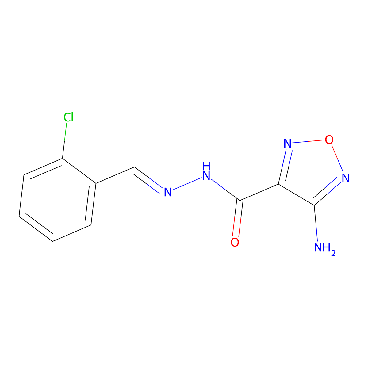 4-Amino-1,2,5-oxadiazole-3-carboxylic acid 2-[(2-chlorophenyl)methylene]hydrazide molecular structure, CAS 329222-99-3
