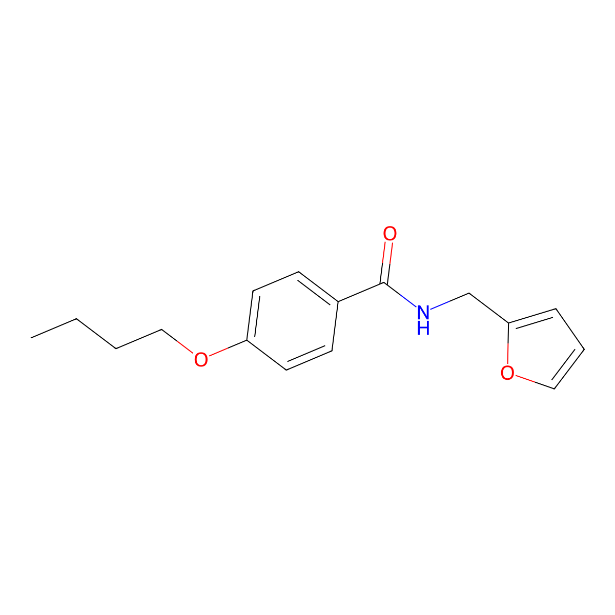 4-butoxy-N-(furan-2-ylmethyl)benzamide molecular structure, CAS 329223-10-1