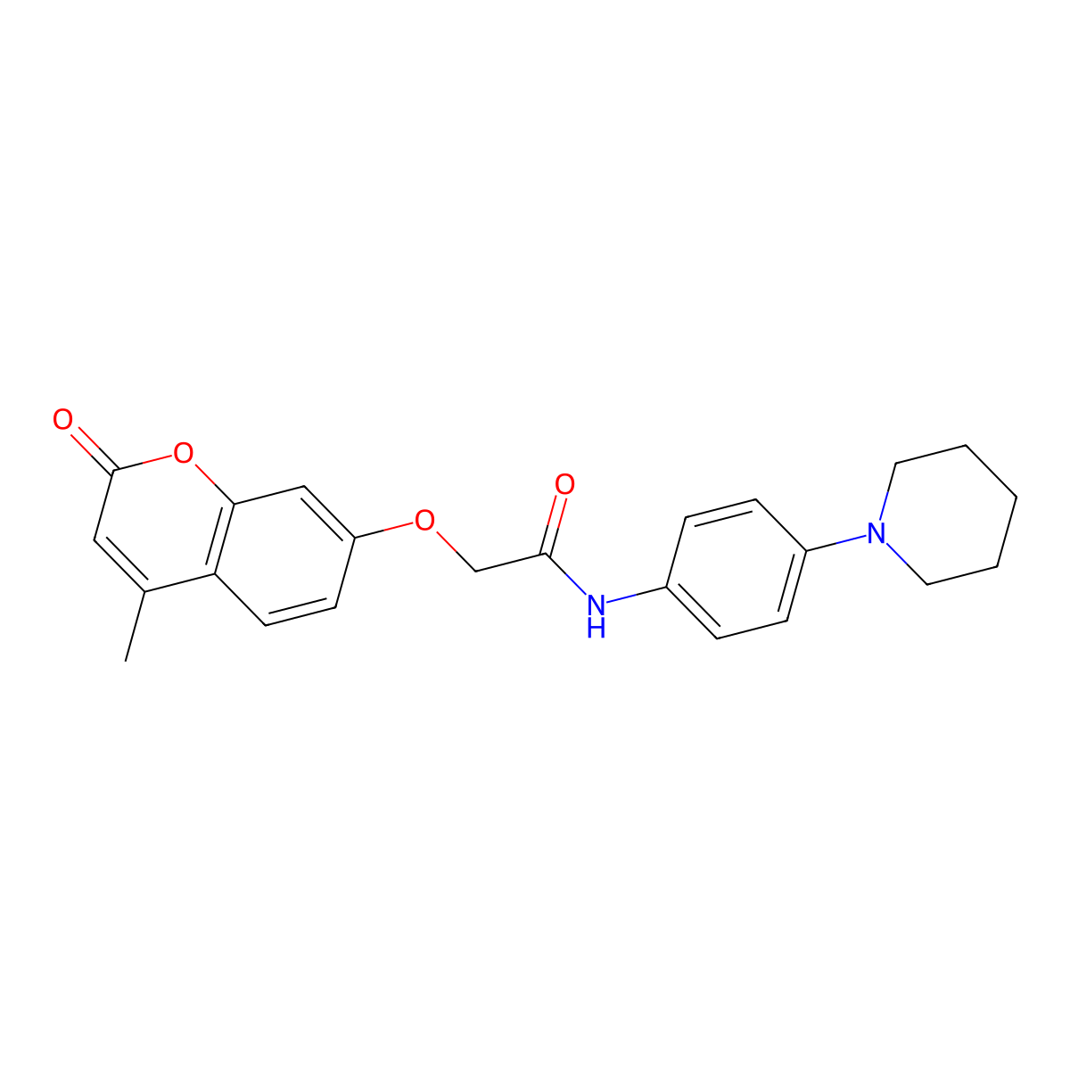 2-(4-methyl-2-oxochromen-7-yl)oxy-N-(4-piperidin-1-ylphenyl)acetamide molecular structure, CAS 329223-69-0