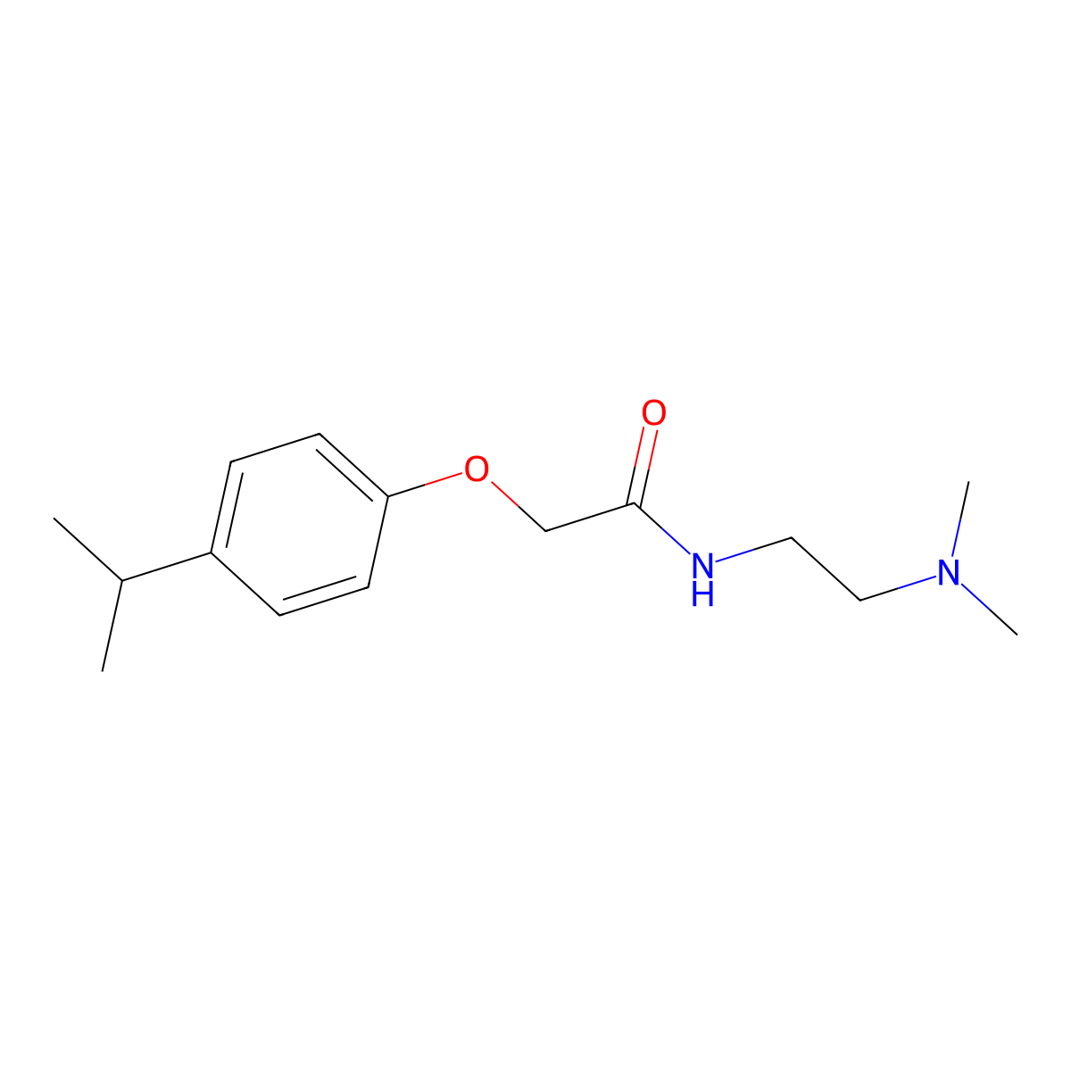 N-[2-(dimethylamino)ethyl]-2-[4-(propan-2-yl)phenoxy]acetamide molecular structure, CAS 329223-71-4
