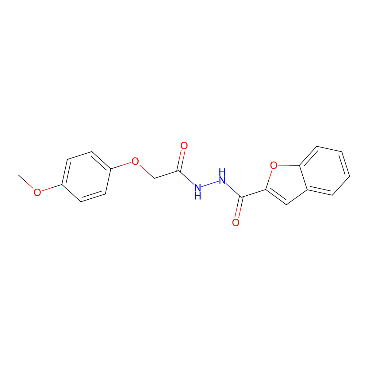 N'-[2-(4-methoxyphenoxy)acetyl]-1-benzofuran-2-carbohydrazide molecular structure, CAS 329224-06-8