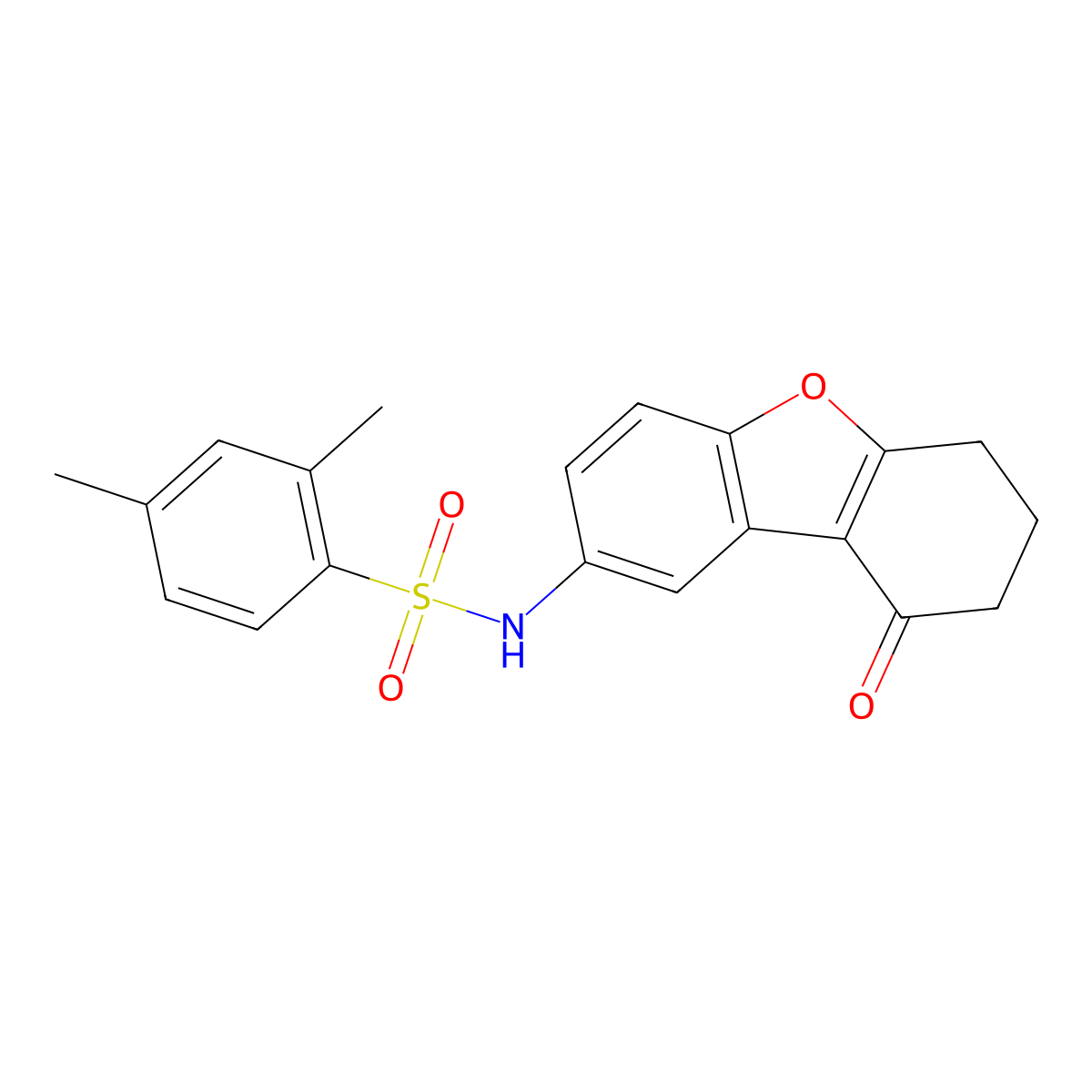 2,4-dimethyl-N-(9-oxo-6,7,8,9-tetrahydrodibenzo[b,d]furan-2-yl)benzenesulfonamide molecular structure, CAS 329224-09-1