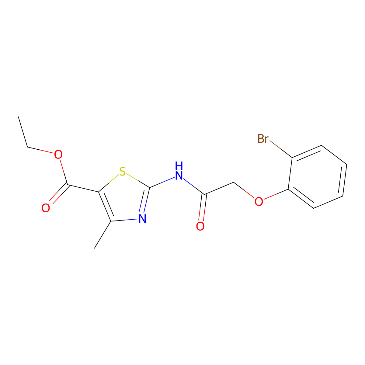 Ethyl 2-{[(2-bromophenoxy)acetyl]amino}-4-methyl-1,3-thiazole-5-carboxylate molecular structure, CAS 329224-56-8
