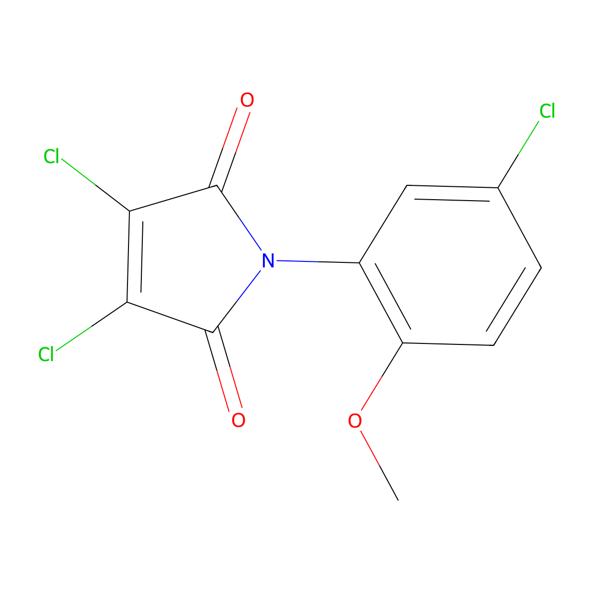 3,4-dichloro-1-(5-chloro-2-methoxyphenyl)-1H-pyrrole-2,5-dione molecular structure, CAS 329224-72-8