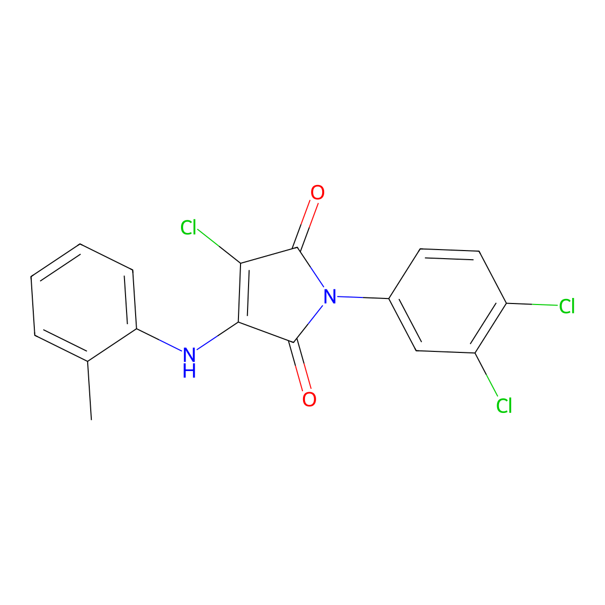 3-Chloro-1-(3,4-dichlorophenyl)-4-(2-methylanilino)pyrrole-2,5-dione molecular structure, CAS 329224-81-9