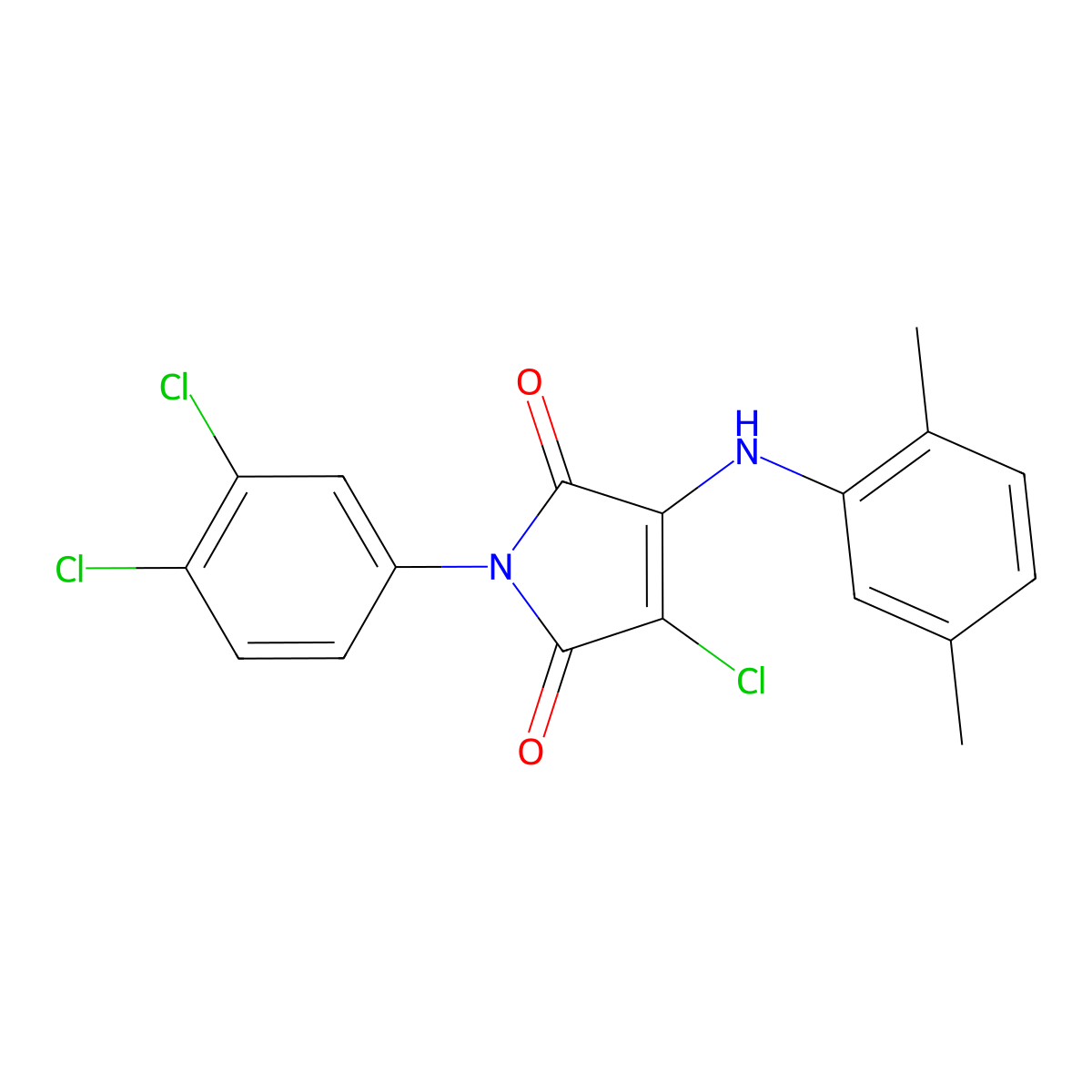 3-Chloro-1-(3,4-dichlorophenyl)-4-(2,5-dimethylanilino)pyrrole-2,5-dione molecular structure, CAS 329224-82-0