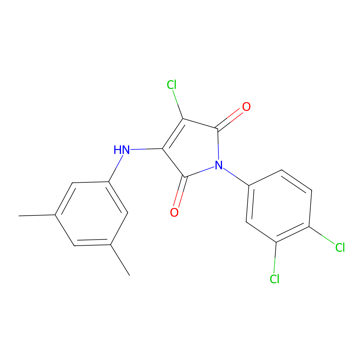 3-Chloro-1-(3,4-dichlorophenyl)-4-(3,5-dimethylanilino)pyrrole-2,5-dione molecular structure, CAS 329224-83-1