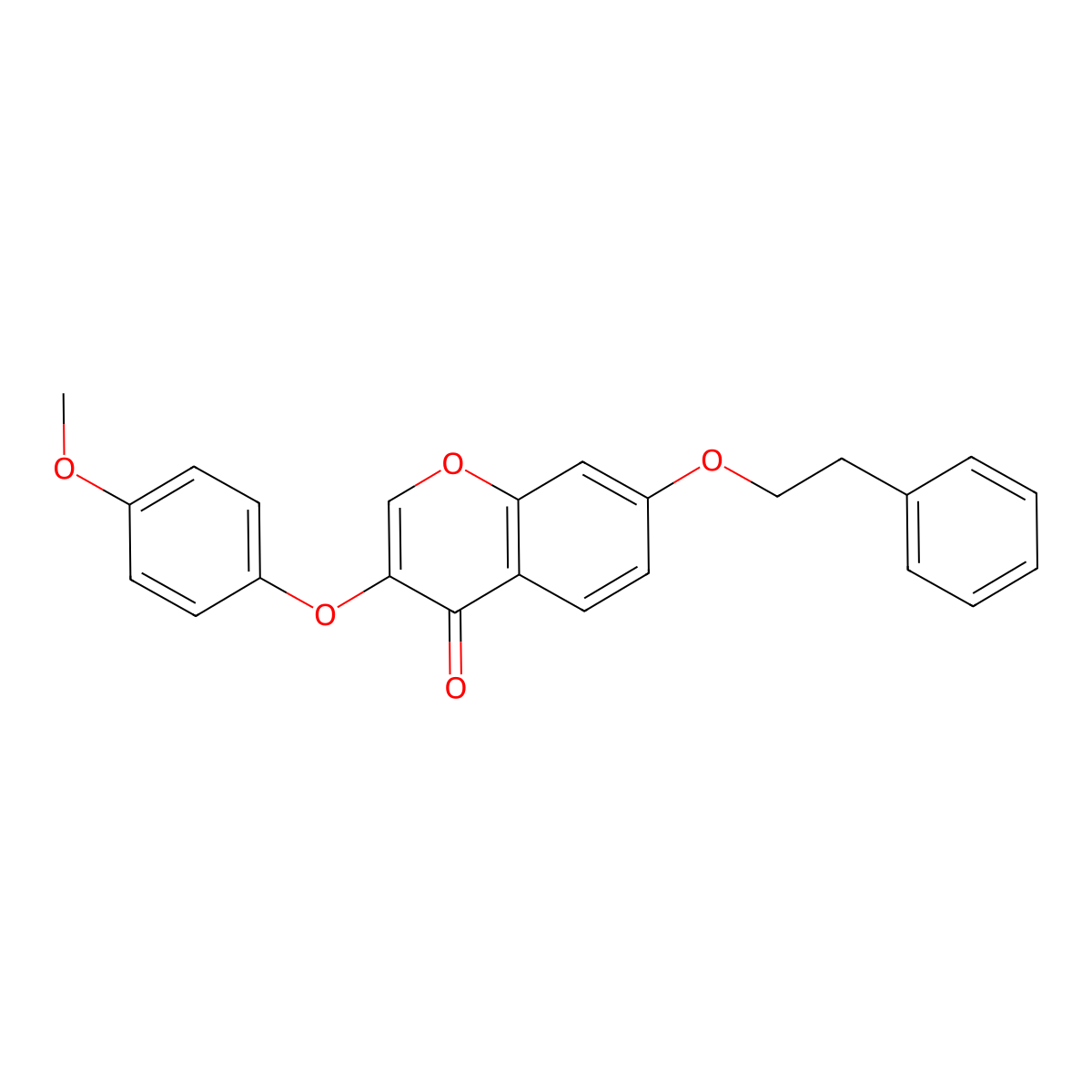 3-(4-methoxyphenoxy)-7-(2-phenylethoxy)-4H-chromen-4-one molecular structure, CAS 329224-96-6